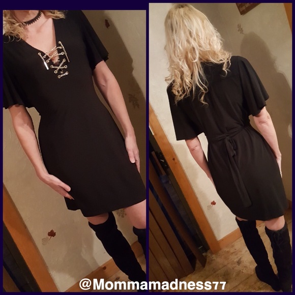 Spense Dresses & Skirts - 🌷3/$20 SPENSE Classy Black / Gold Accent Dress 6